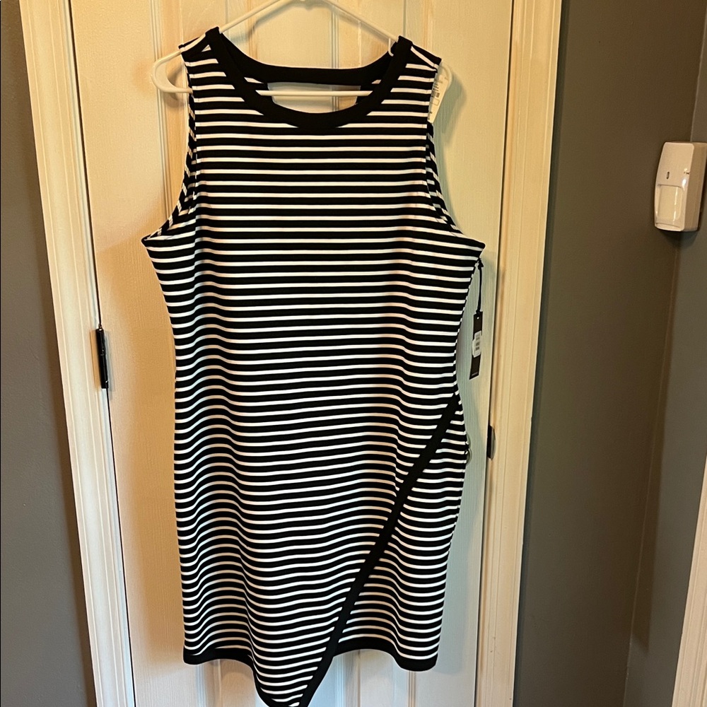 BB Dakota Black and White Striped Dress
